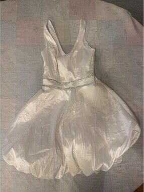 Teeze Me Size 5 White Rhinestone Bubble Prom Dress –0002